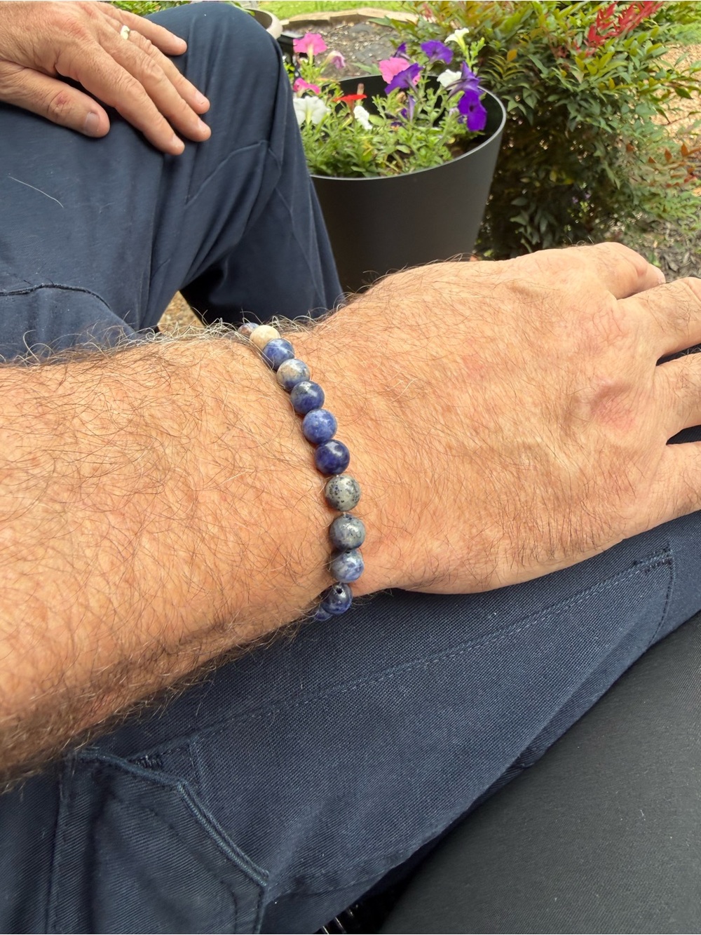 Genuine Sodalite Gemstone 8mm Bead Bracelet 7" - Picture 5 of 5